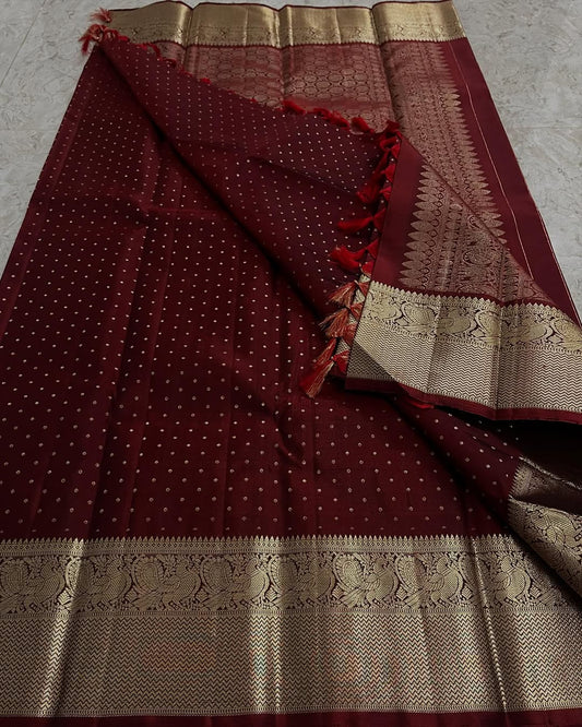Regal Maroon Silk Saree