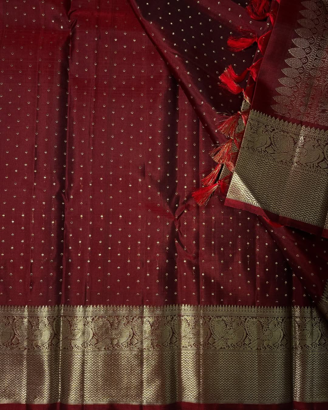 Regal Maroon Silk Saree