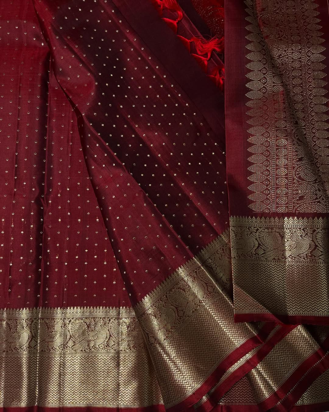 Regal Maroon Silk Saree