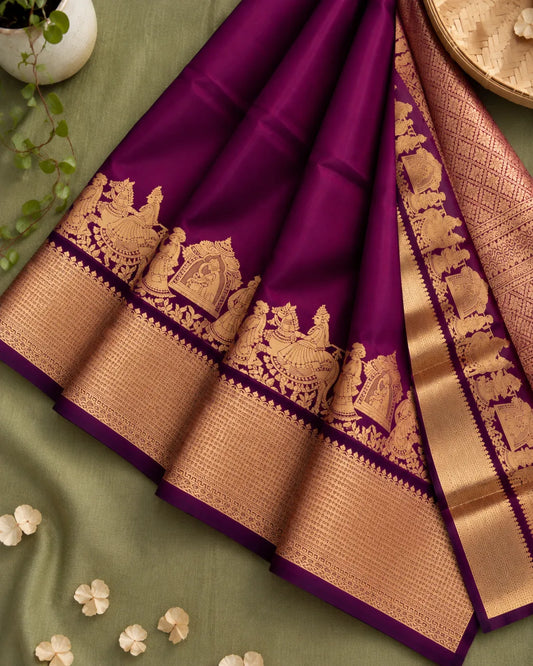 KANCHIVARAM PURPLE SILK SAREE