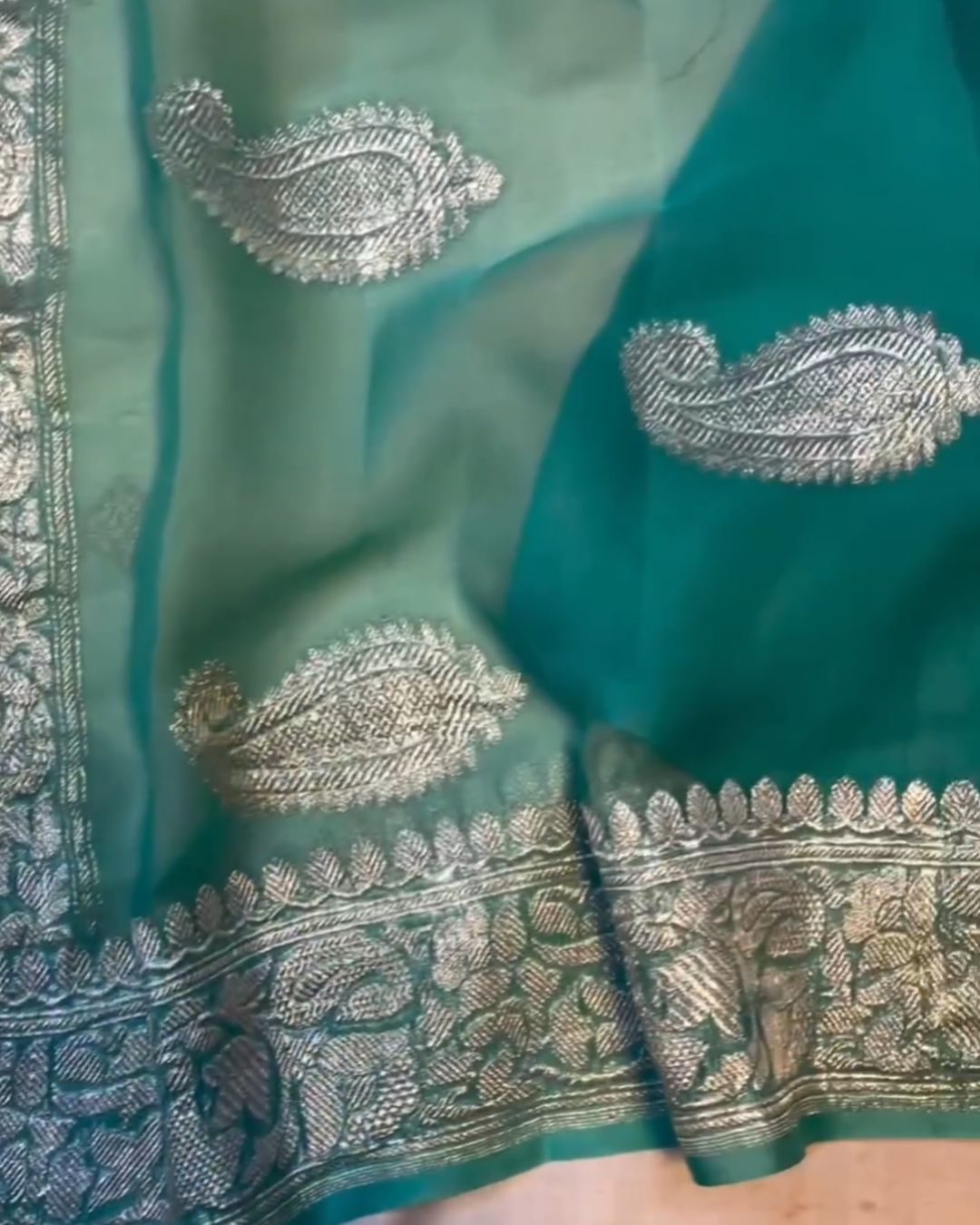 Lemon Zari Silk Saree