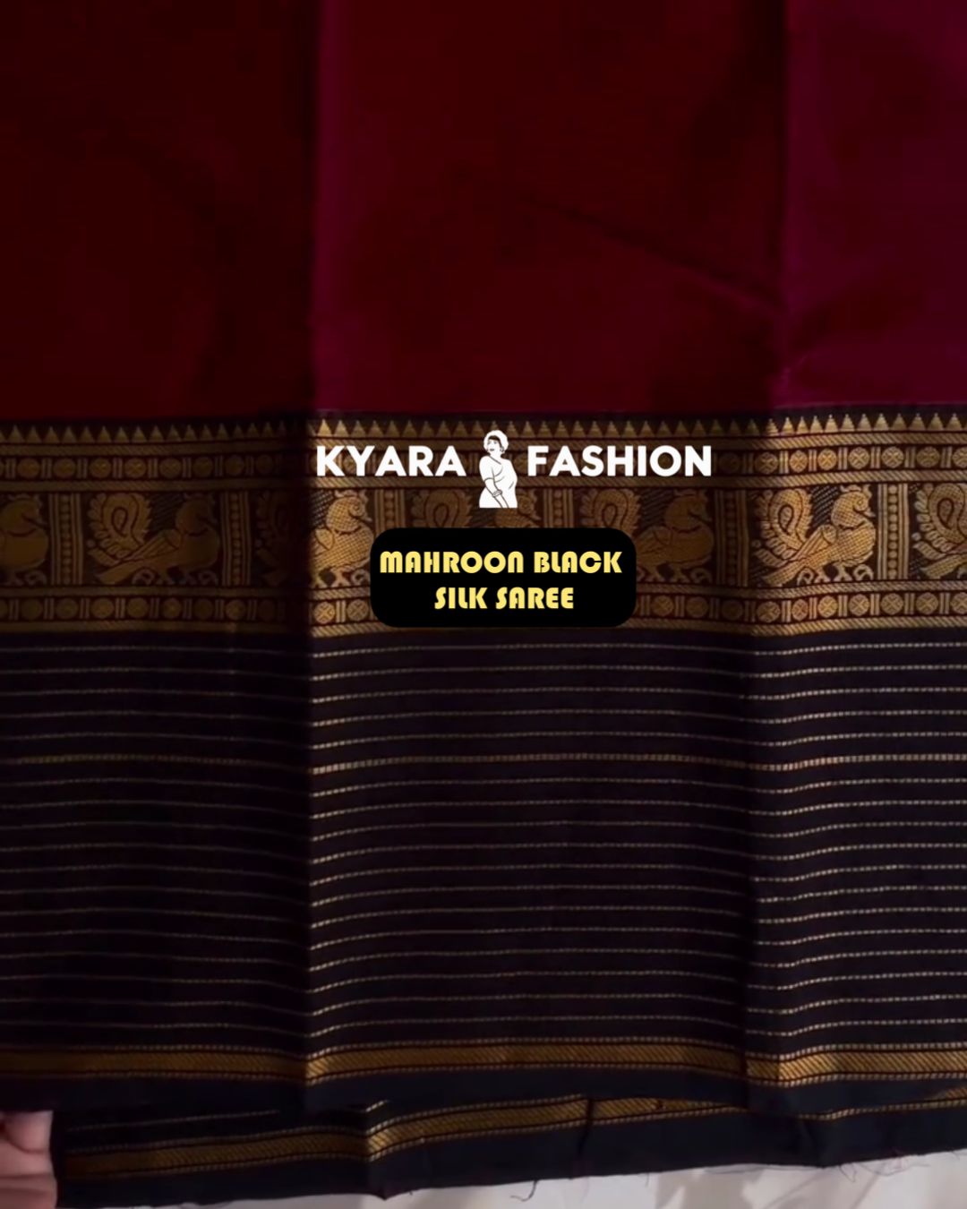 Mahroon-Black Silk Saree