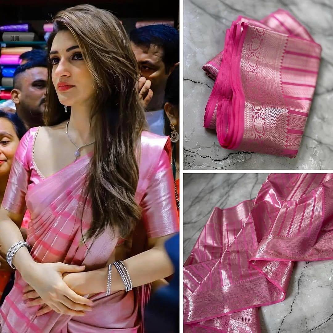 SILVER ZARI SAREE