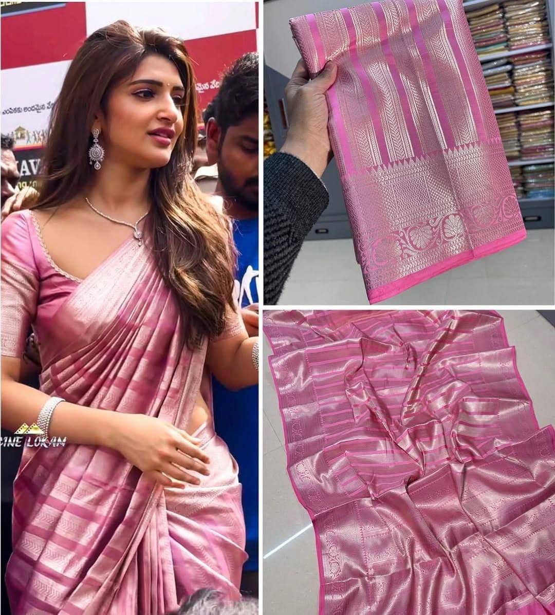 SILVER ZARI SAREE