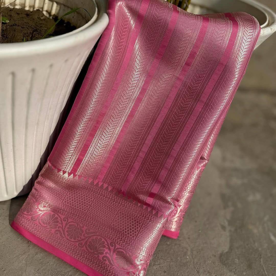 SILVER ZARI SAREE