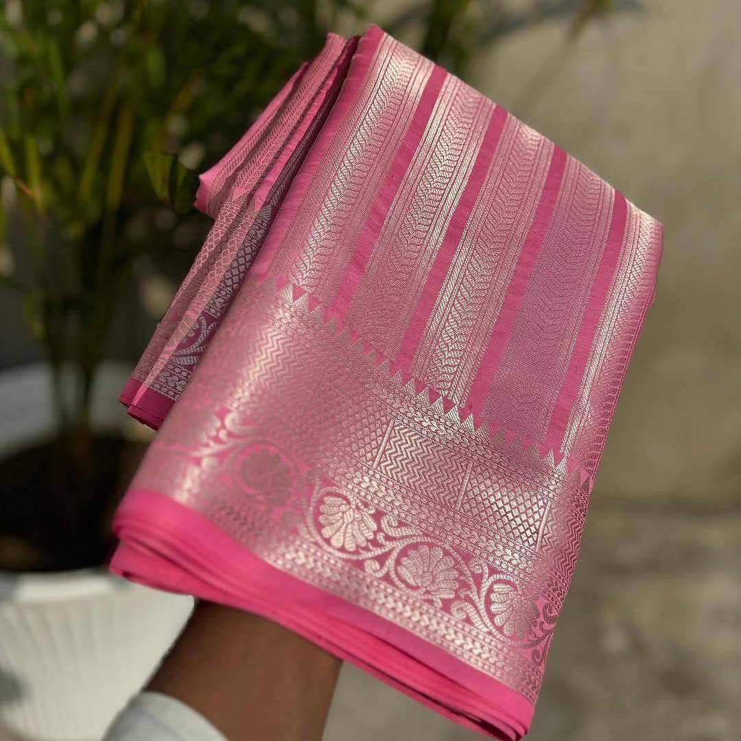 SILVER ZARI SAREE