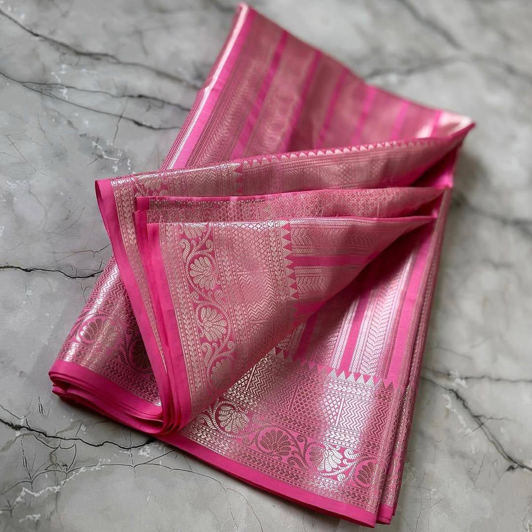 SILVER ZARI SAREE