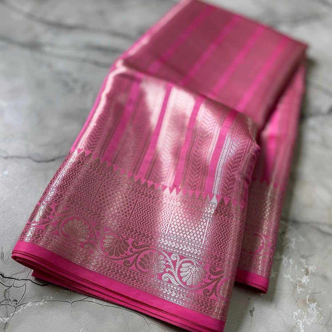 SILVER ZARI SAREE