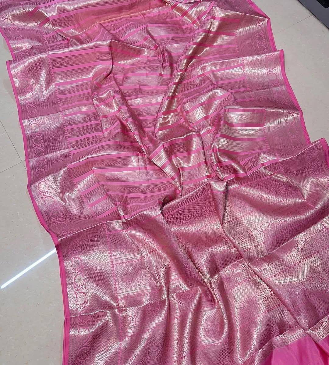 SILVER ZARI SAREE