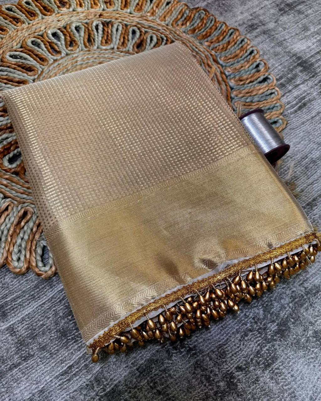 full golden zari saree