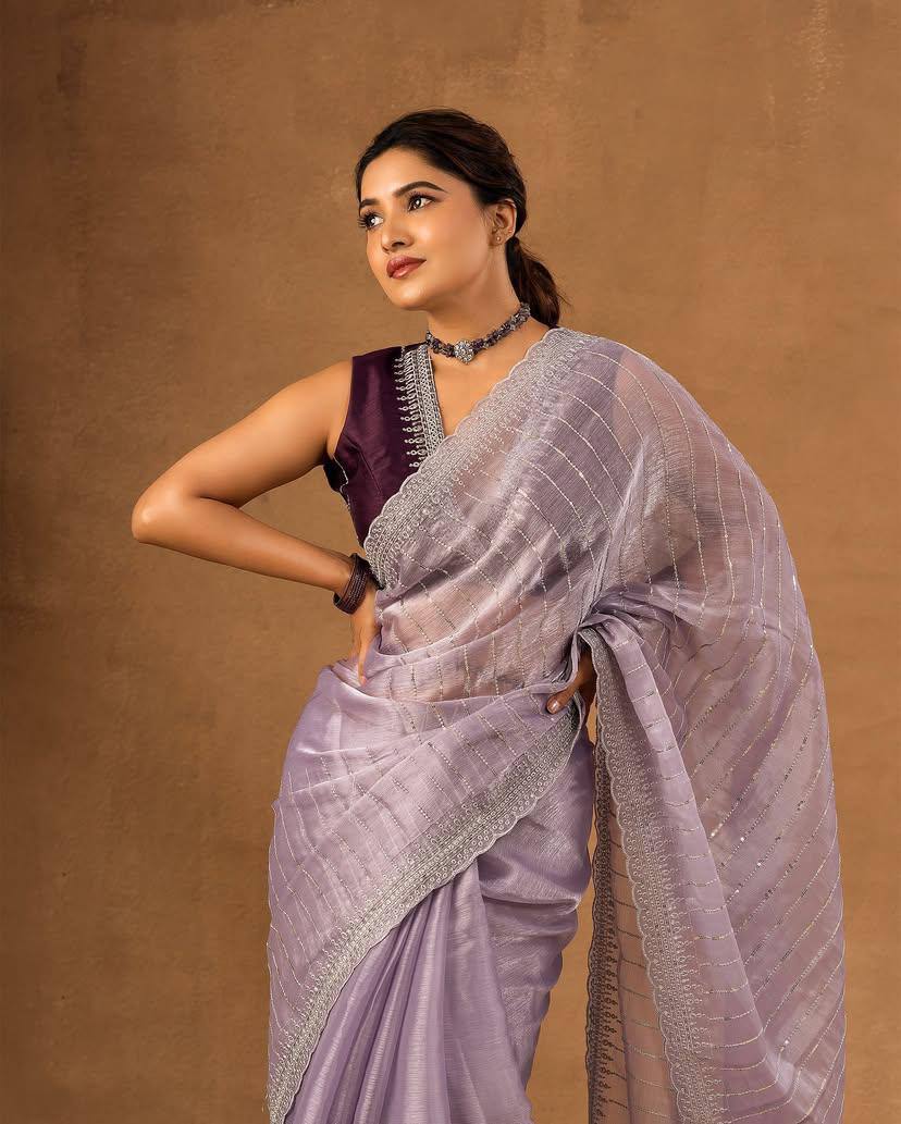 Zari embroidery work Saree