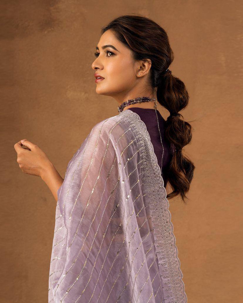 Zari embroidery work Saree