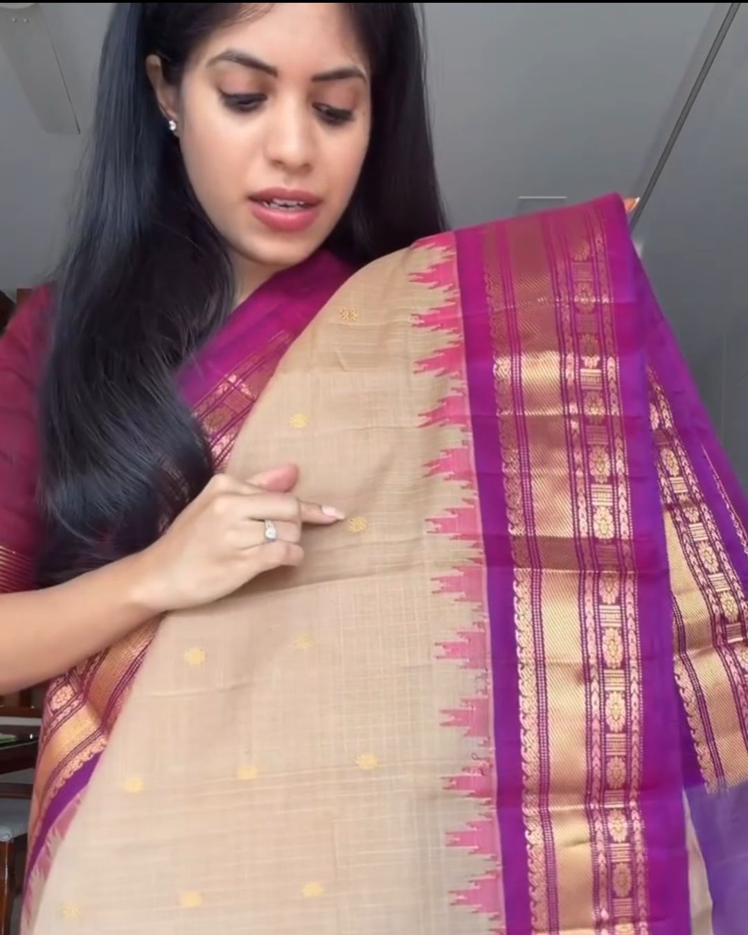 Chiku Multi Silk Saree