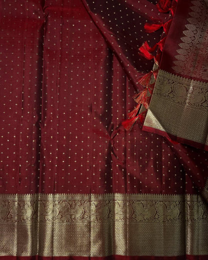Regal Maroon Silk Saree