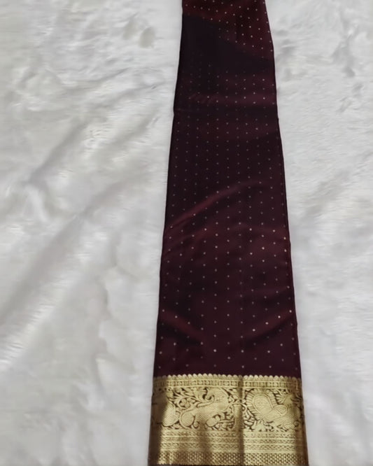 Dark Maroon Kanjivaram Saree