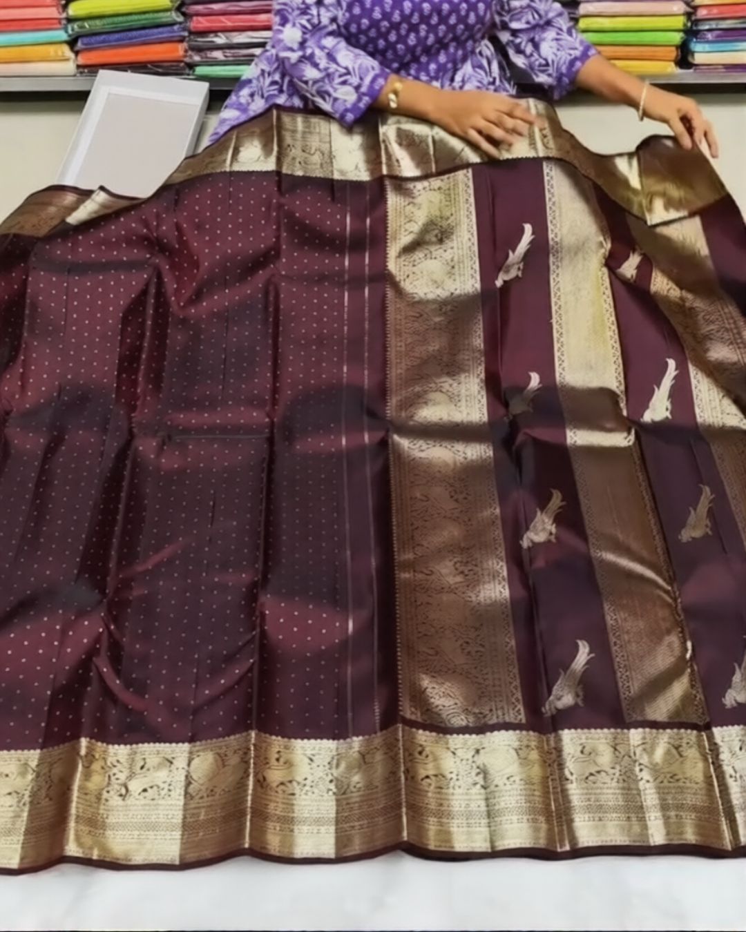Dark Maroon Kanjivaram Saree