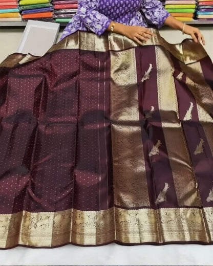 Dark Maroon Kanjivaram Saree