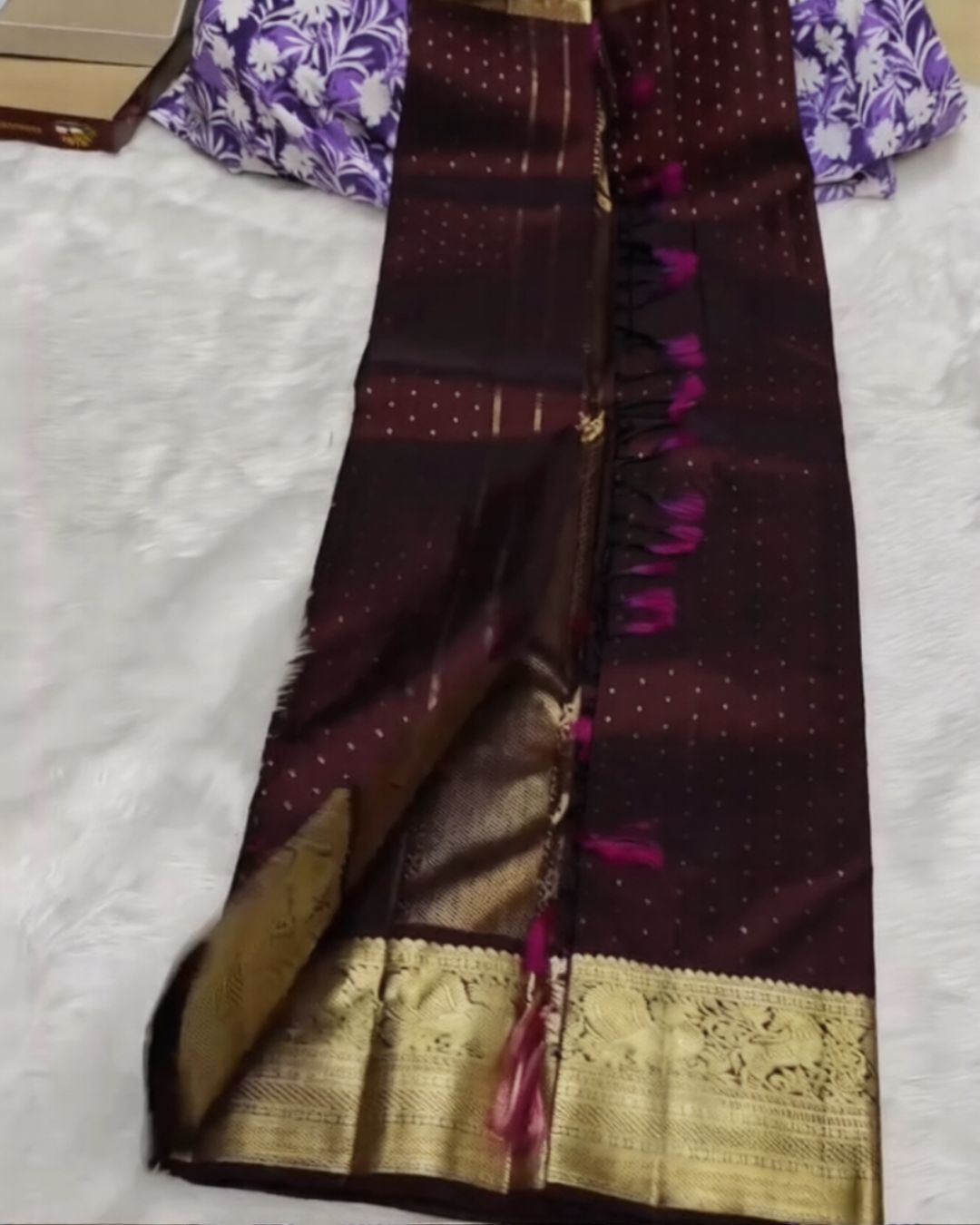 Dark Maroon Kanjivaram Saree