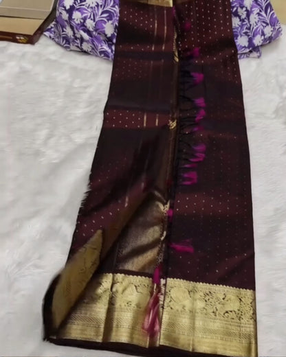 Dark Maroon Kanjivaram Saree