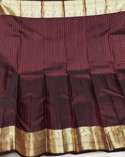 Dark Maroon Kanjivaram Saree