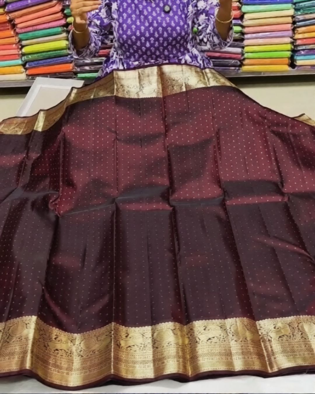 Dark Maroon Kanjivaram Saree