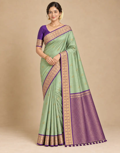 Dusky Purple Silk Saree