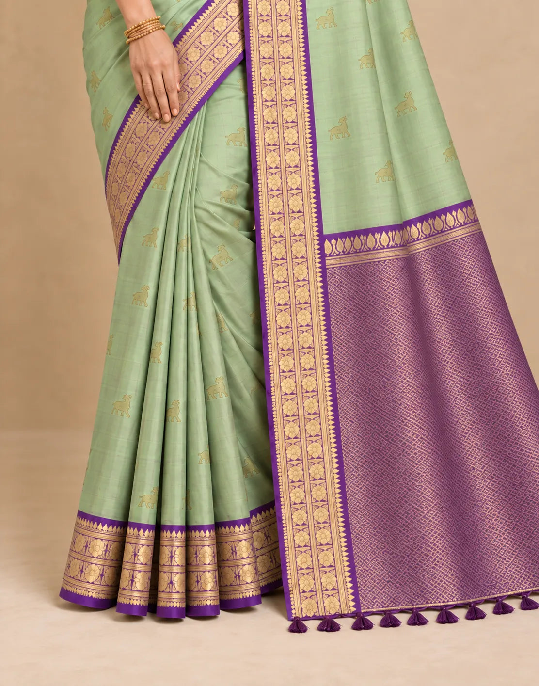 Dusky Purple Silk Saree