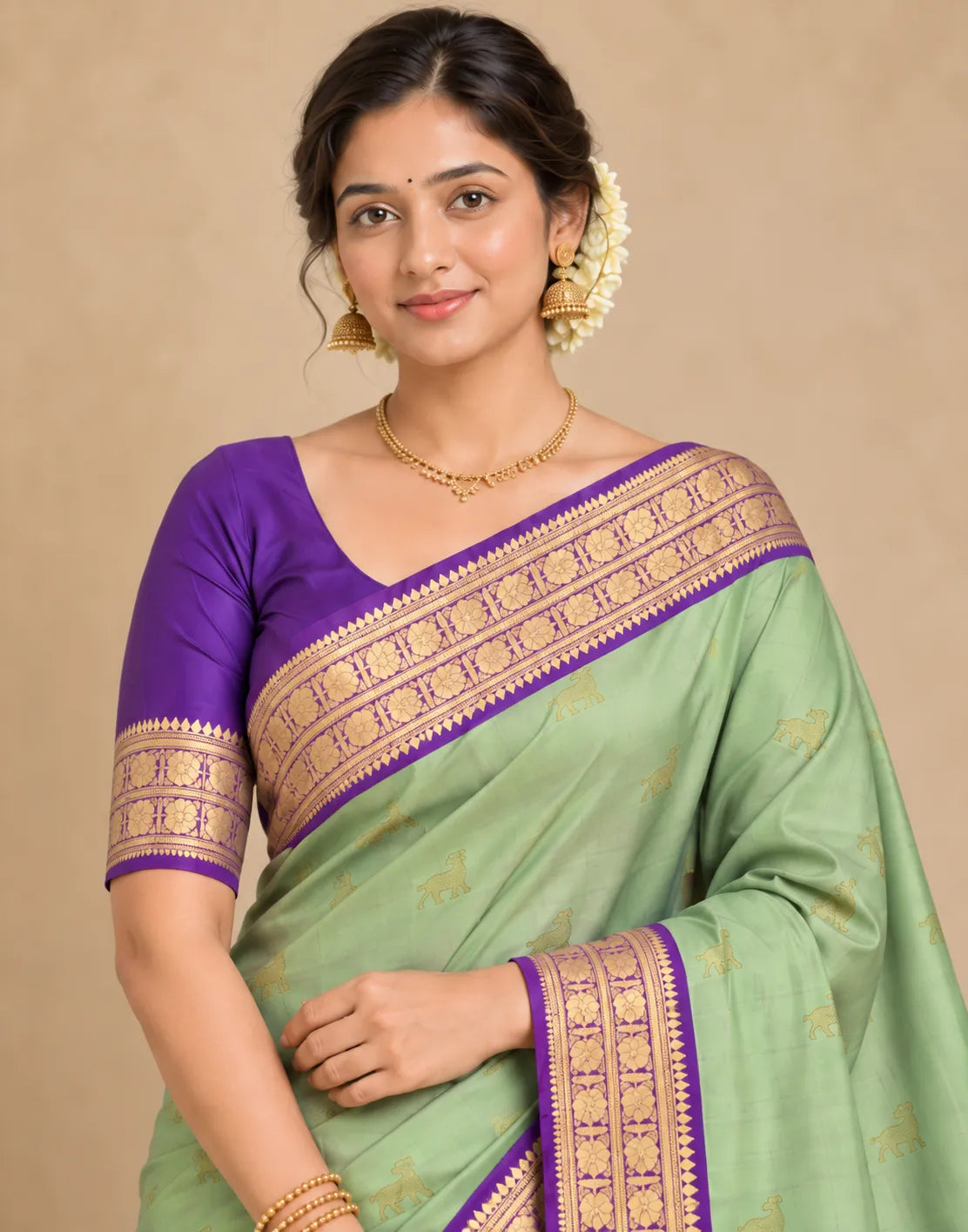 Dusky Purple Silk Saree