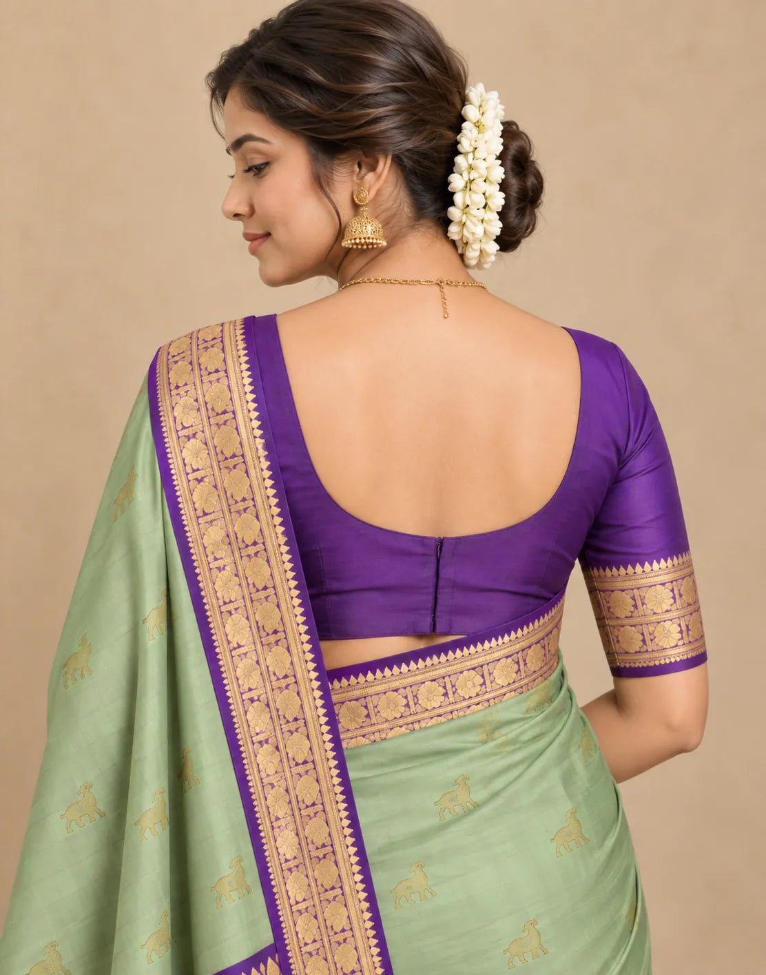 Dusky Purple Silk Saree
