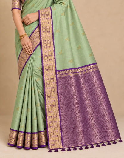 Dusky Purple Silk Saree