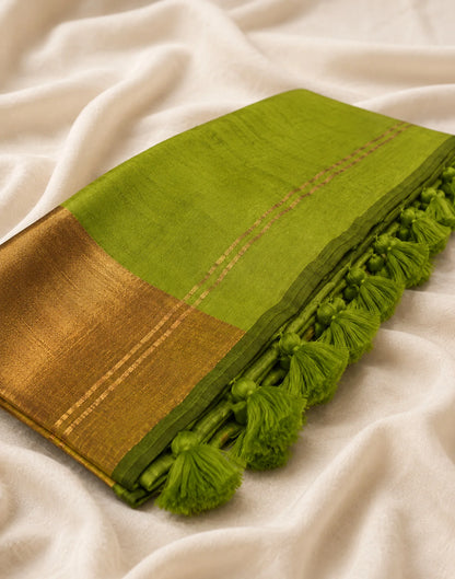 Forest-Green Silk Saree