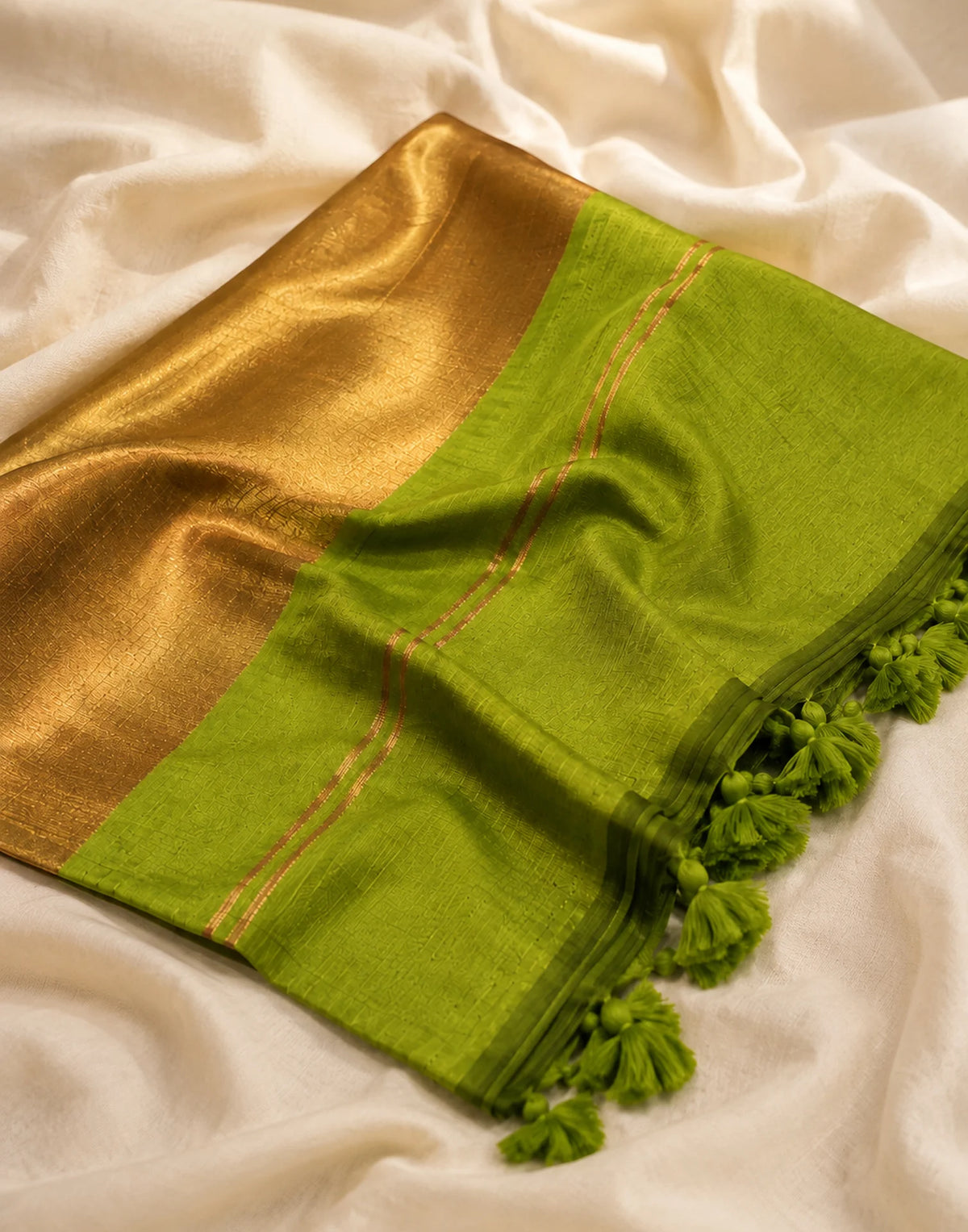 Forest-Green Silk Saree