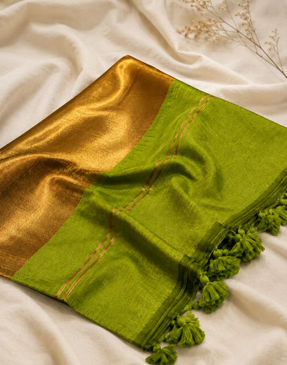 Forest-Green Silk Saree