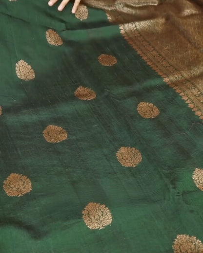 Green-Red Silk Saree