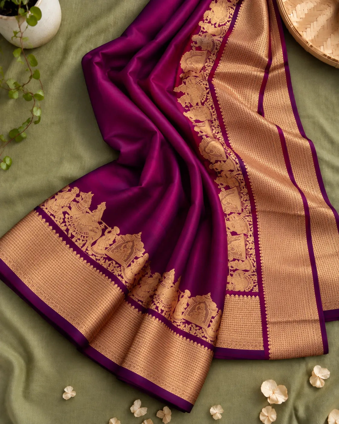 KANCHIVARAM PURPLE SILK SAREE