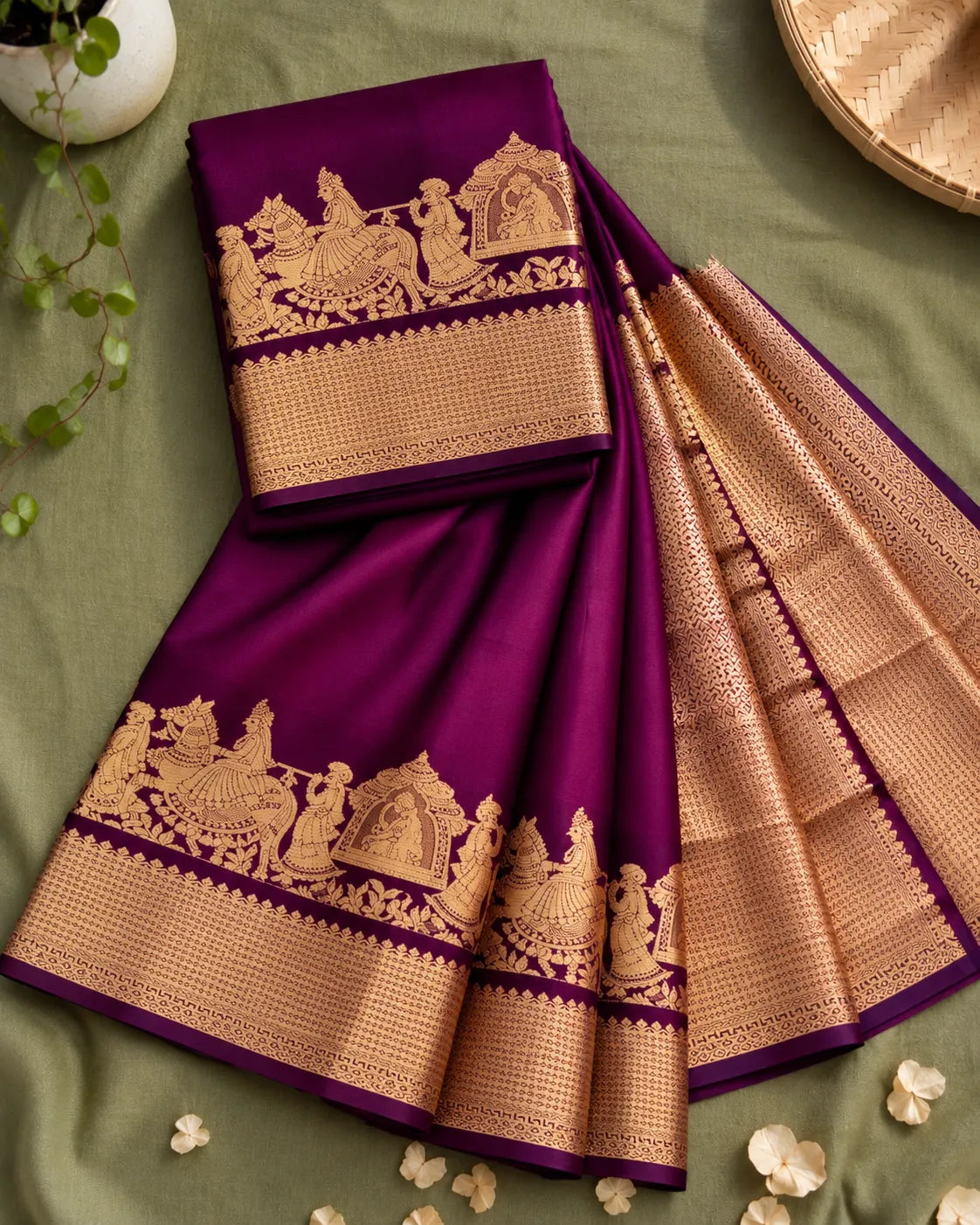 KANCHIVARAM PURPLE SILK SAREE