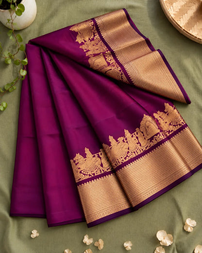 KANCHIVARAM PURPLE SILK SAREE