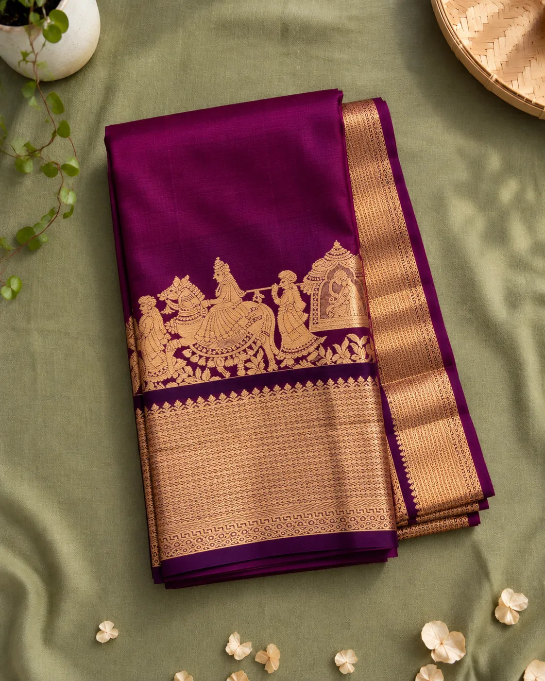 KANCHIVARAM PURPLE SILK SAREE