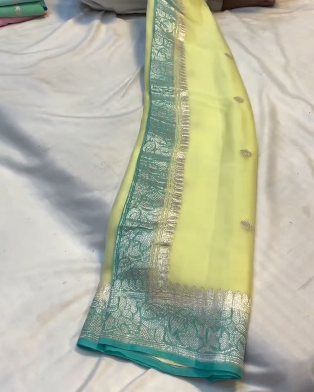 Lemon Zari Silk Saree