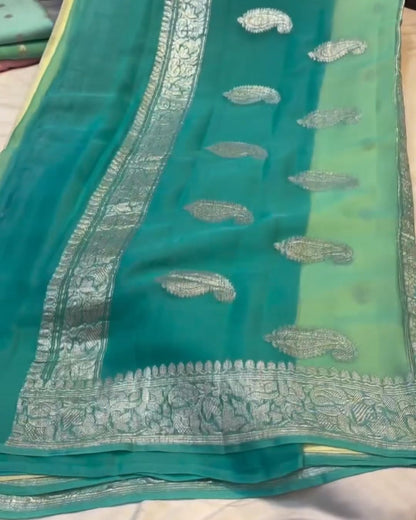Lemon Zari Silk Saree