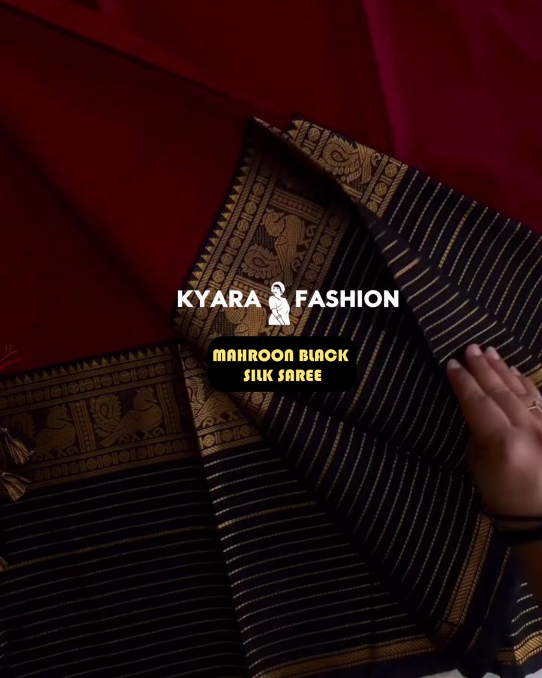 Mahroon-Black Silk Saree