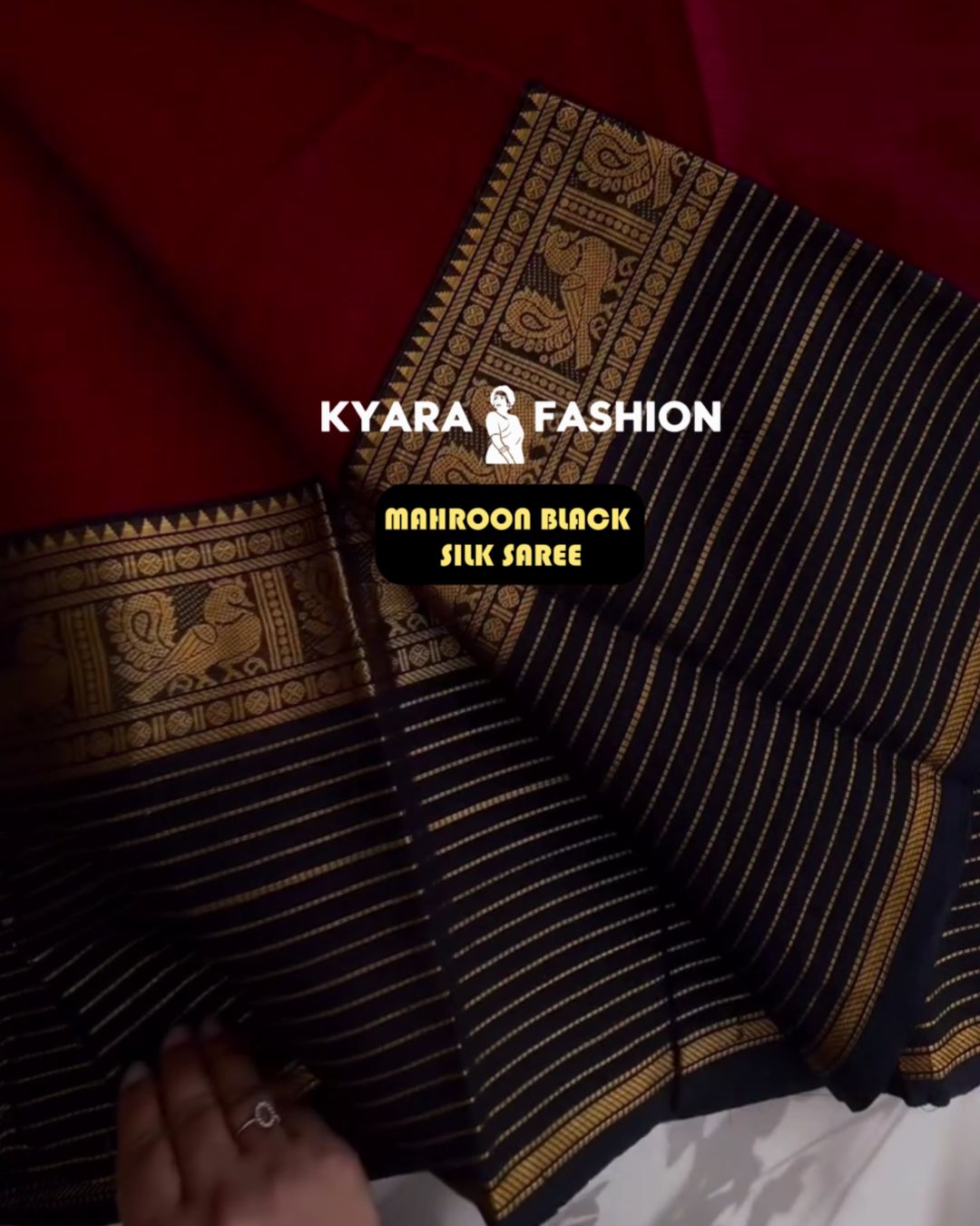 Mahroon-Black Silk Saree