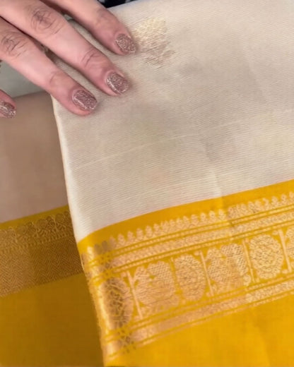 Mango Yellow Silk Saree