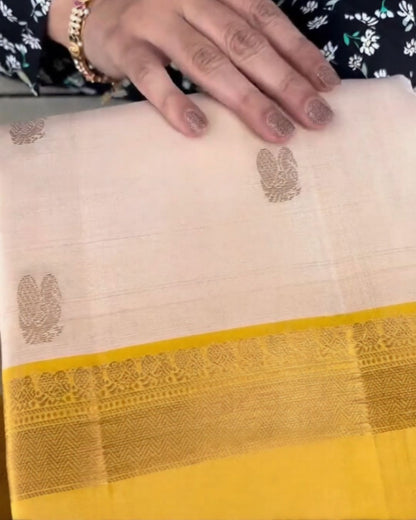 Mango Yellow Silk Saree
