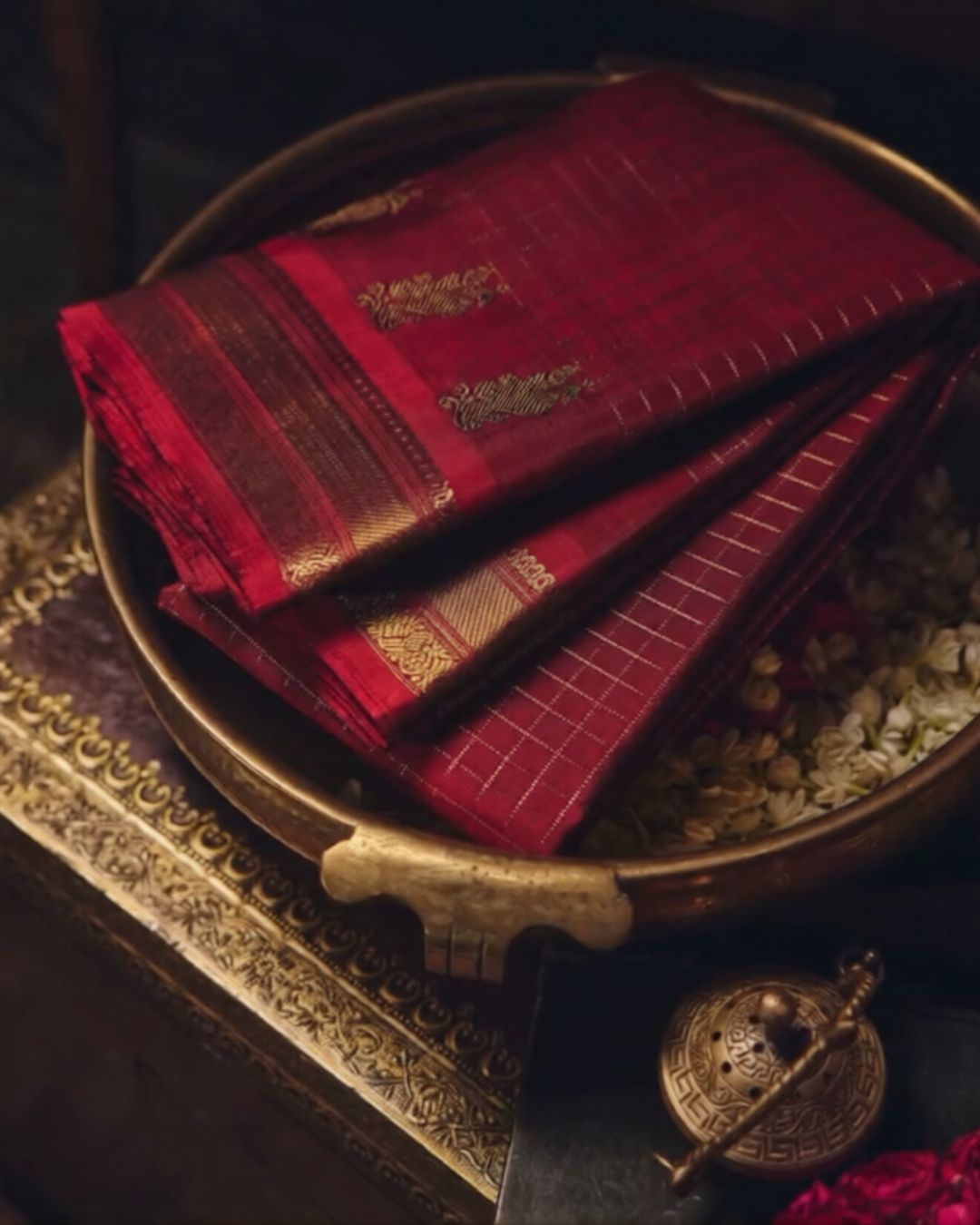 Maroon Vintage Silk Saree
