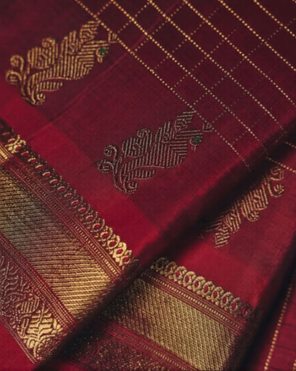 Maroon Vintage Silk Saree