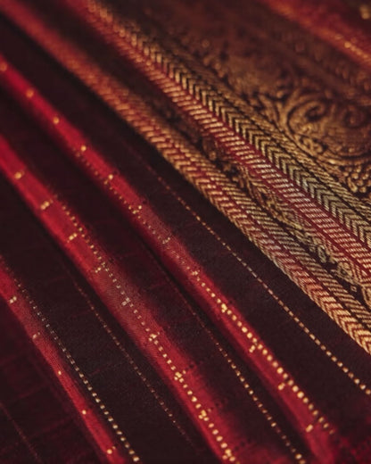 Maroon Vintage Silk Saree