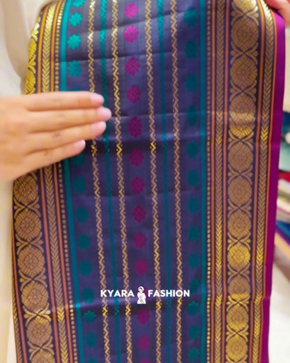 Multi Border Kanjivaram silk Saree