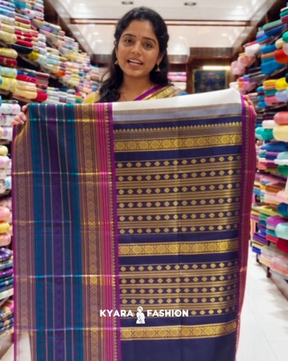 Multi Border Kanjivaram silk Saree