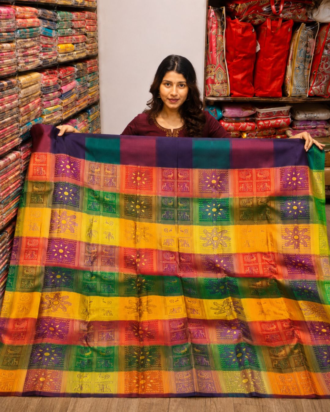 Multi Kanjivaram Saree
